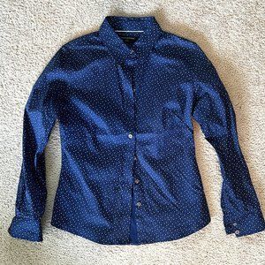 Banana Republic Button Down Top w/ White Hearts